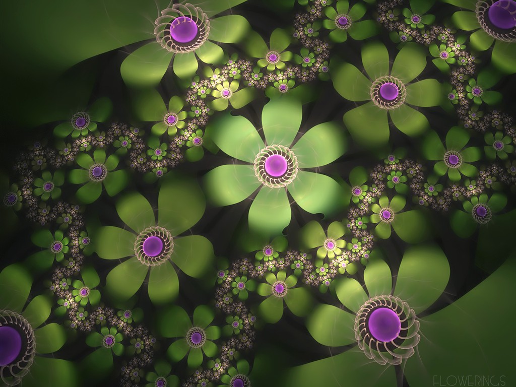 3D Wallpaper Abstract Flower Dream #2 - 1024x768