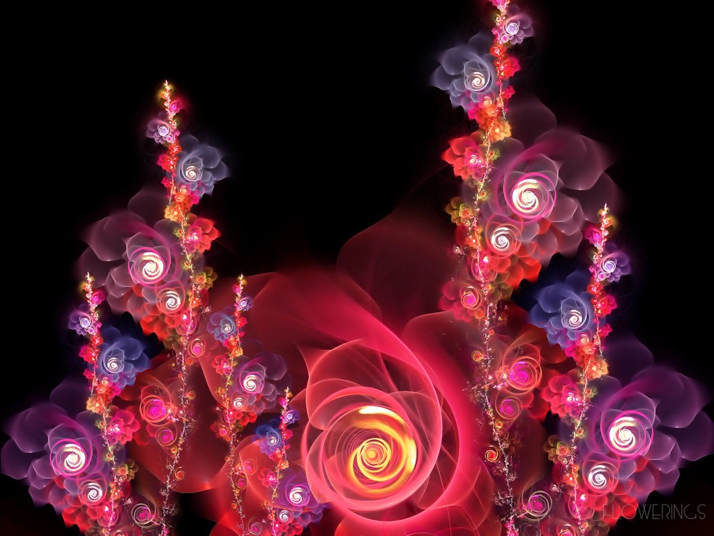 3D Dream flower wallpaper Abstract #5 - 1024x768