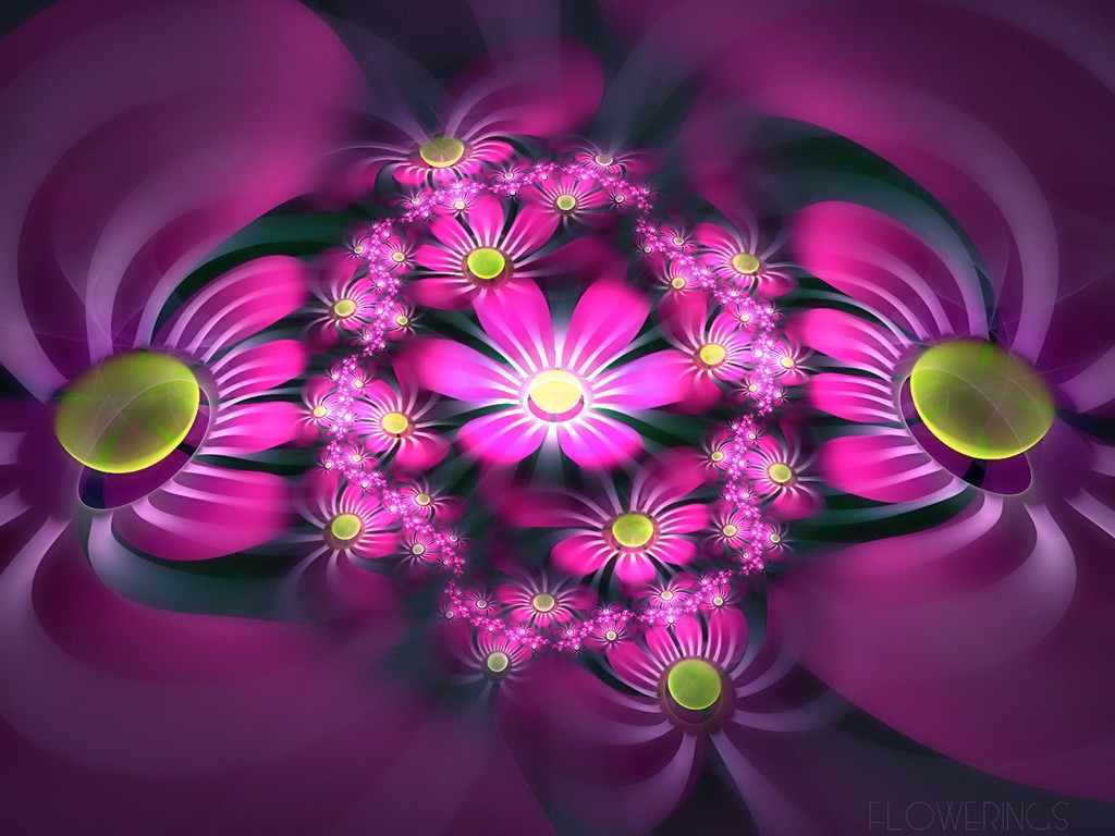 3D Wallpaper Abstract Flower Dream #6 - 1024x768