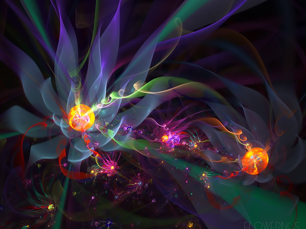 3D Wallpaper Abstract Flower Dream #11 - 1024x768