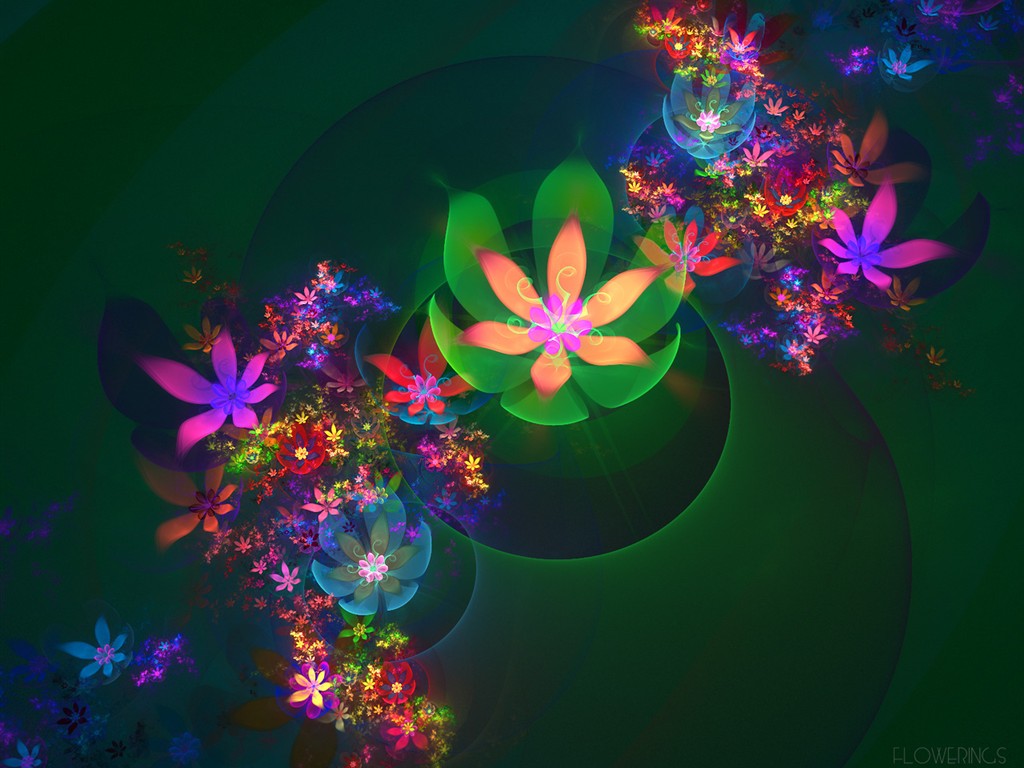 3D Wallpaper Abstract Flower Dream #14 - 1024x768