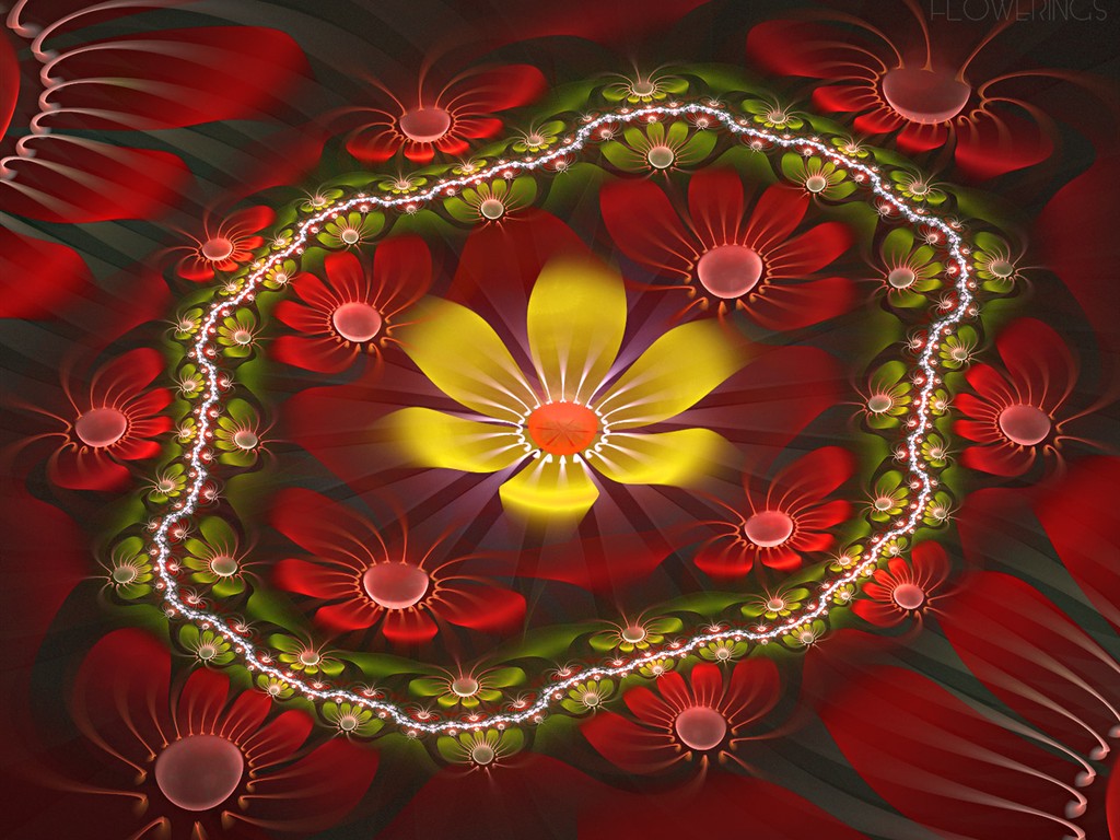 3D Wallpaper Abstract Flower Dream #15 - 1024x768