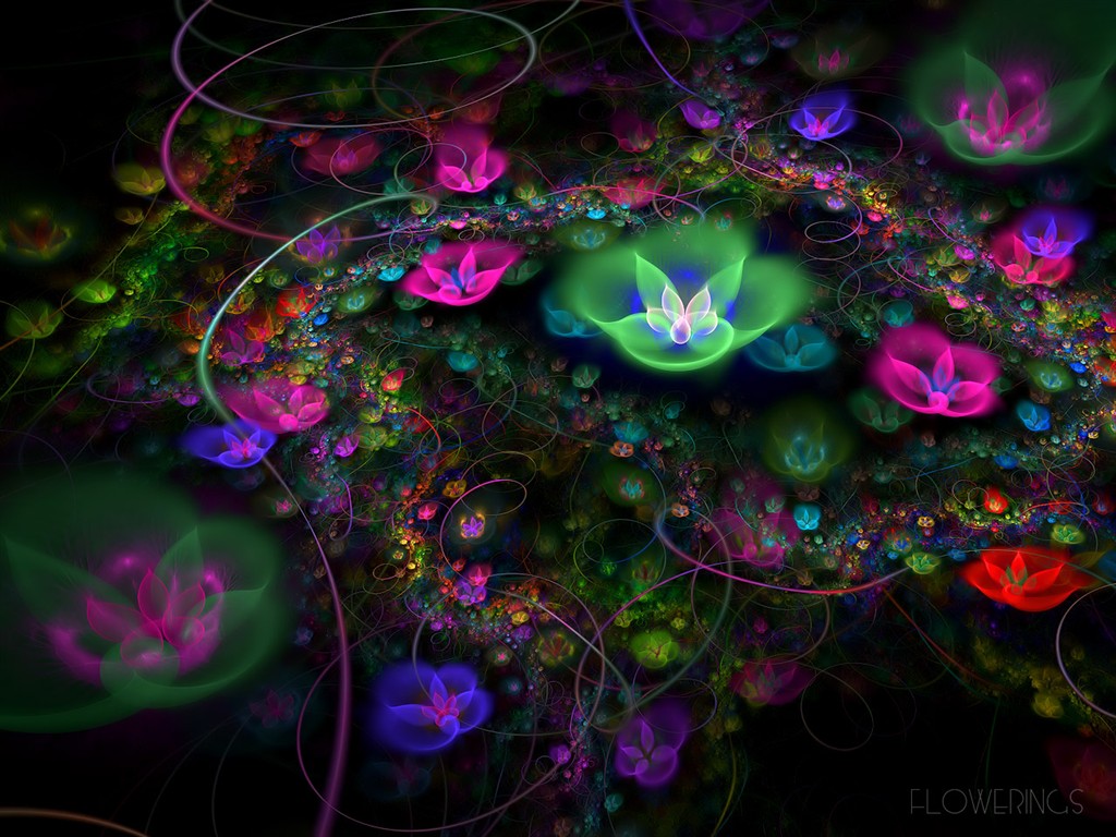 3D Dream květinové tapety Abstract #18 - 1024x768