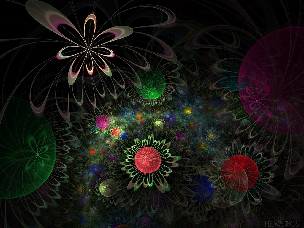 3D Wallpaper Abstract Flower Dream #28 - 1024x768