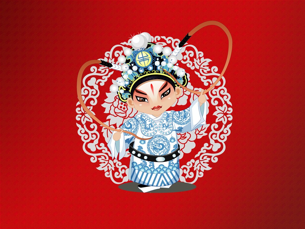 Q version of opera characters cute wallpaper #2 - 1024x768