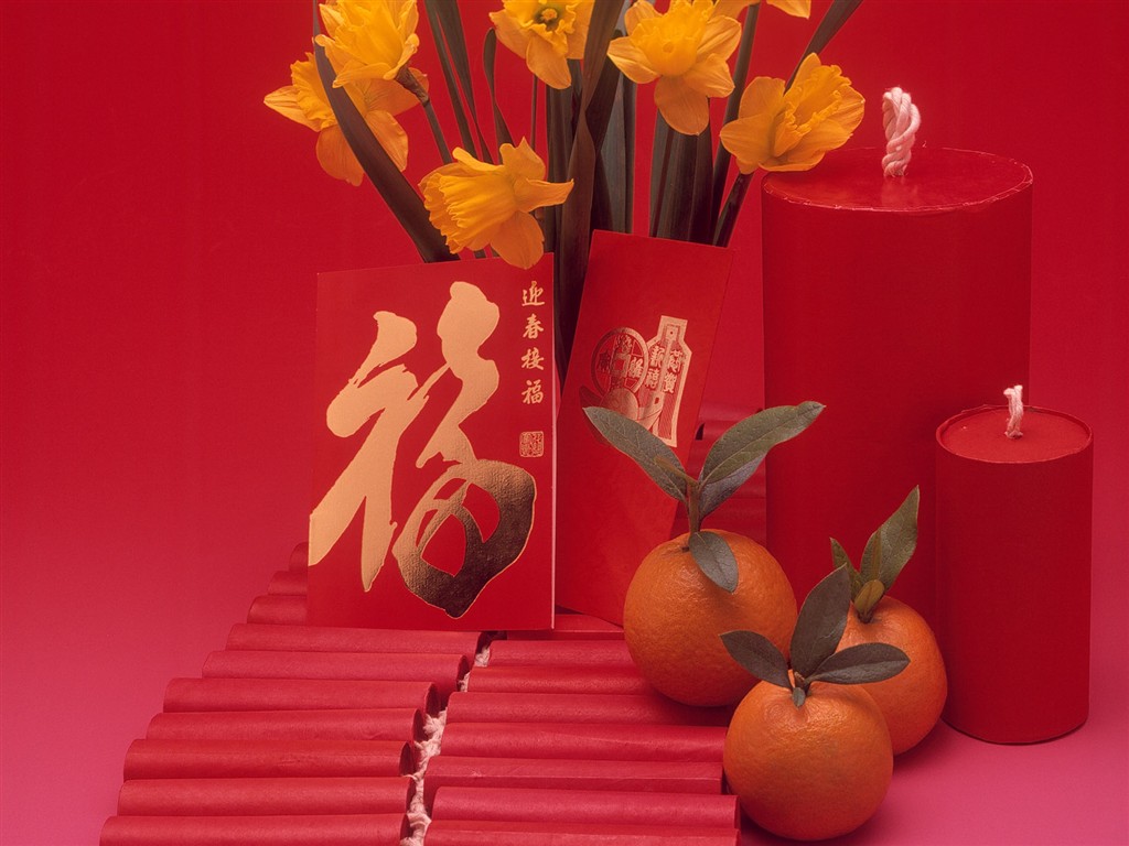 중국 바람 축제 붉은 벽지 #9 - 1024x768