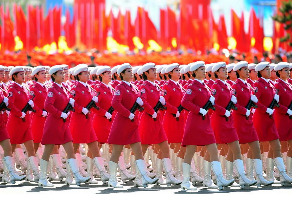 National Day military parade on the 60th anniversary of female wallpaper #4 - 1024x768