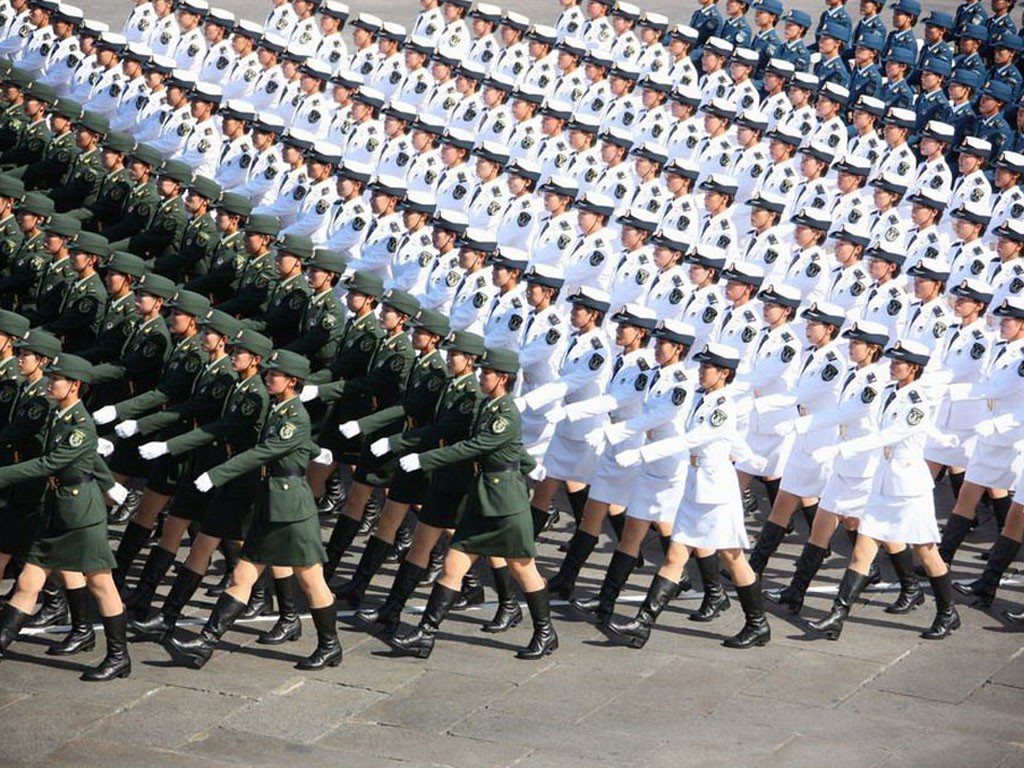 国庆60周年阅兵女兵壁纸13 - 1024x768