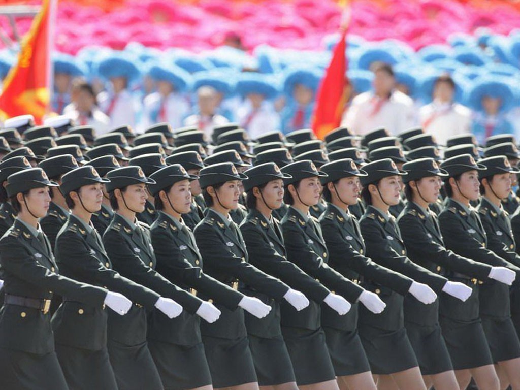 Национальный День военного парада на 60-й годовщины женский обои #15 - 1024x768