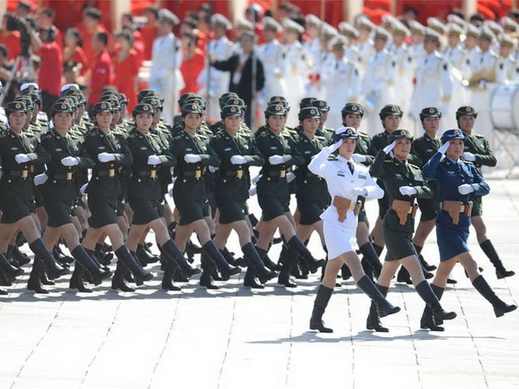 Национальный День военного парада на 60-й годовщины женский обои #16 - 1024x768