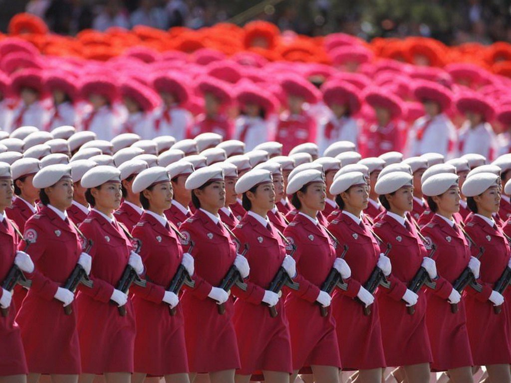 Национальный День военного парада на 60-й годовщины женский обои #19 - 1024x768