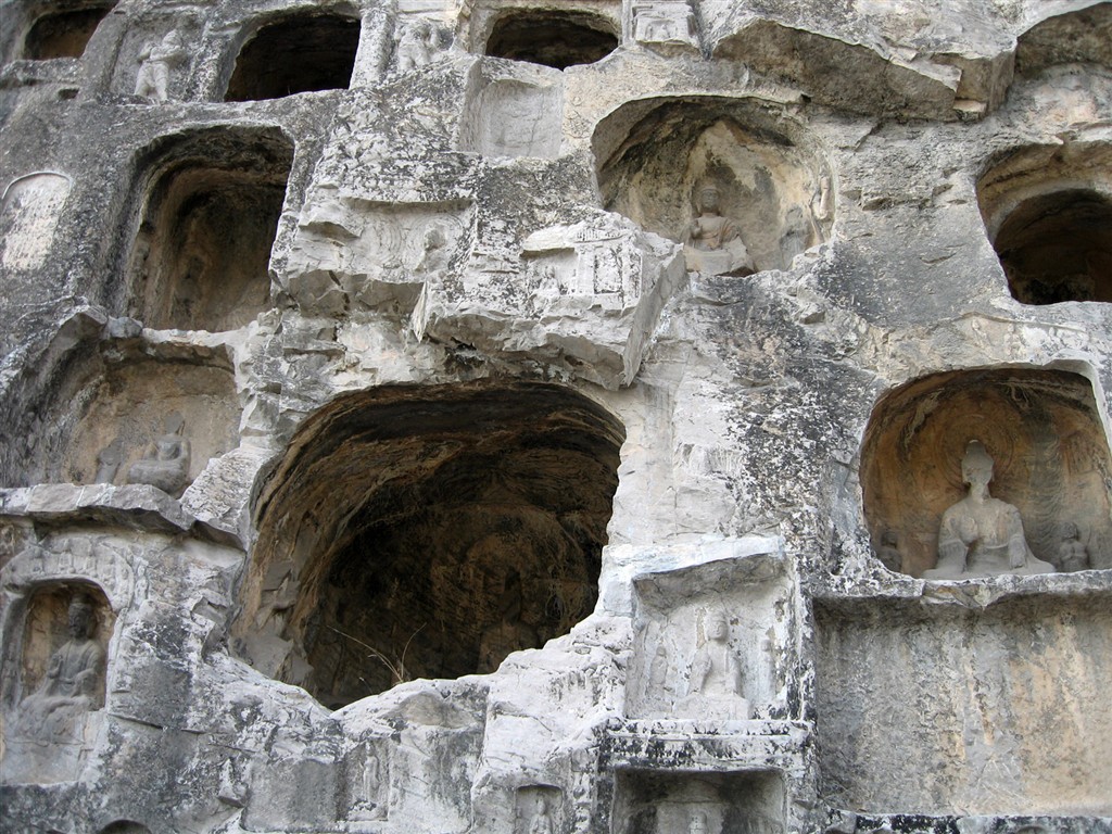 낙양, Longmen의 Grottoes는 배경 화면 #17 - 1024x768