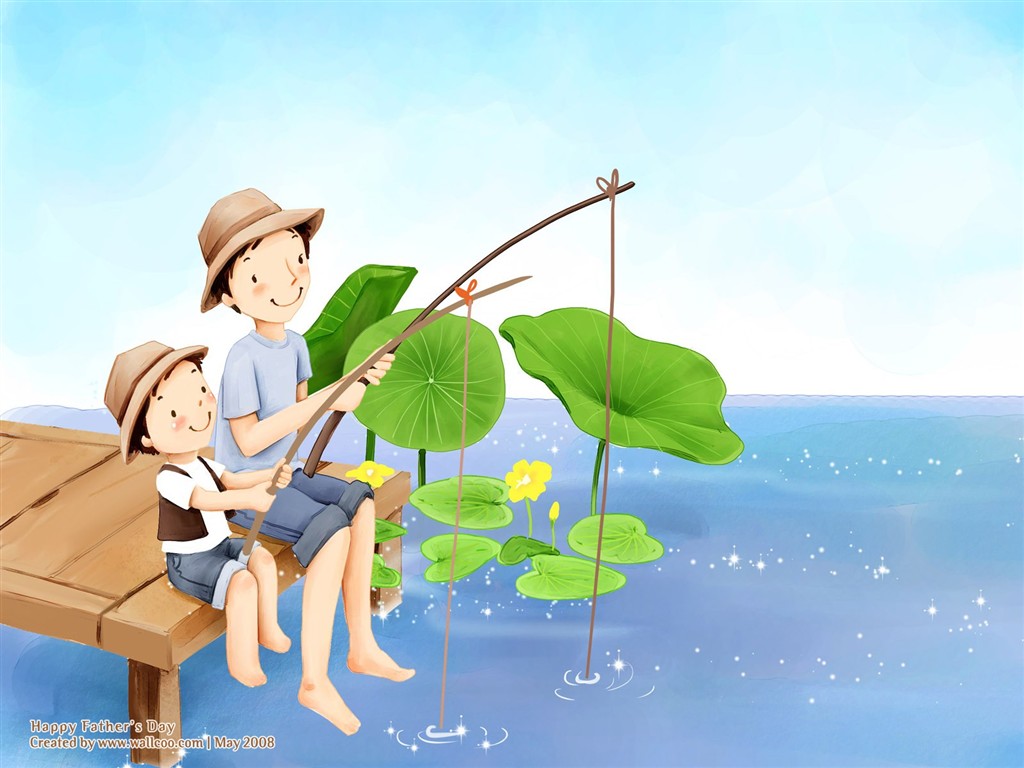 Father's Day theme of South Korean illustrator wallpaper #2 - 1024x768