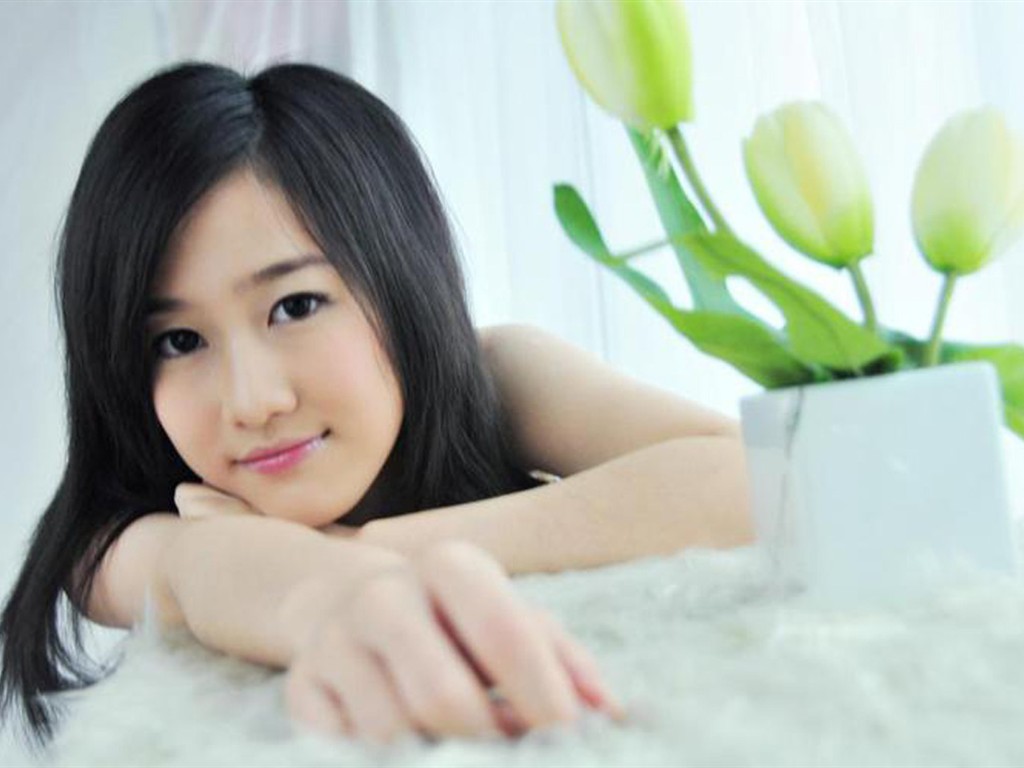 Liu Mei-obsahující tapety Happy dívka #12 - 1024x768