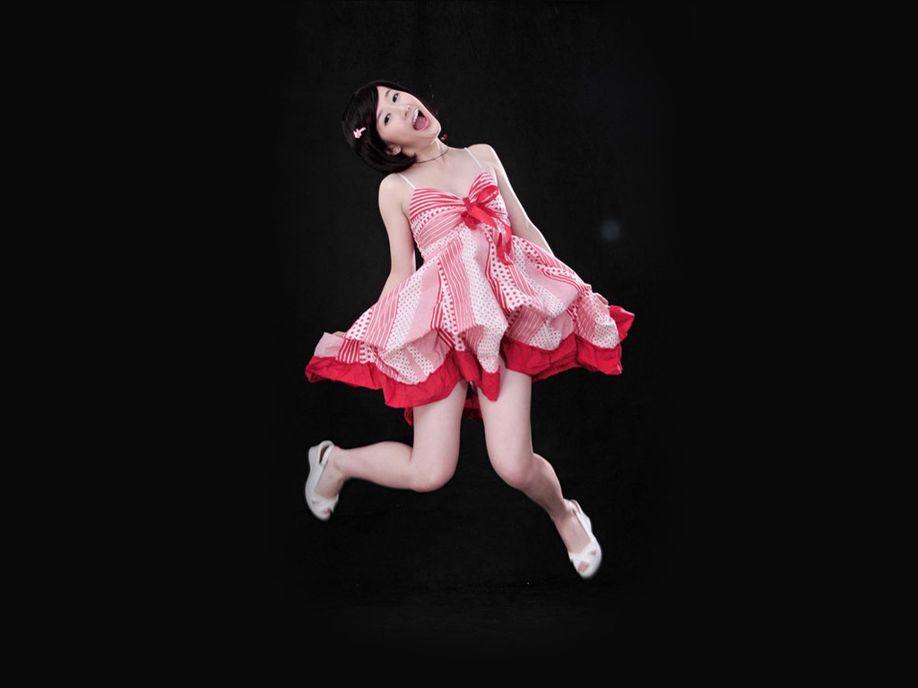 Liu Mei-obsahující tapety Happy dívka #15 - 1024x768