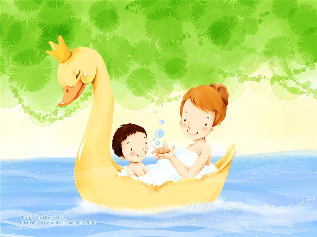 母亲节主题韩国插画壁纸9 - 1024x768