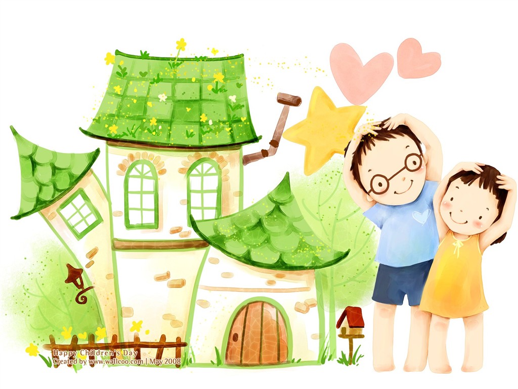 Lovely Children's Day wallpaper illustrator #23 - 1024x768