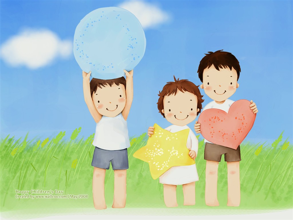 Lovely Children's Day wallpaper illustrator #24 - 1024x768