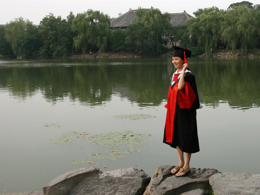 letmý pohled na Peking University (Minghu Metasequoia práce) #15 - 1024x768