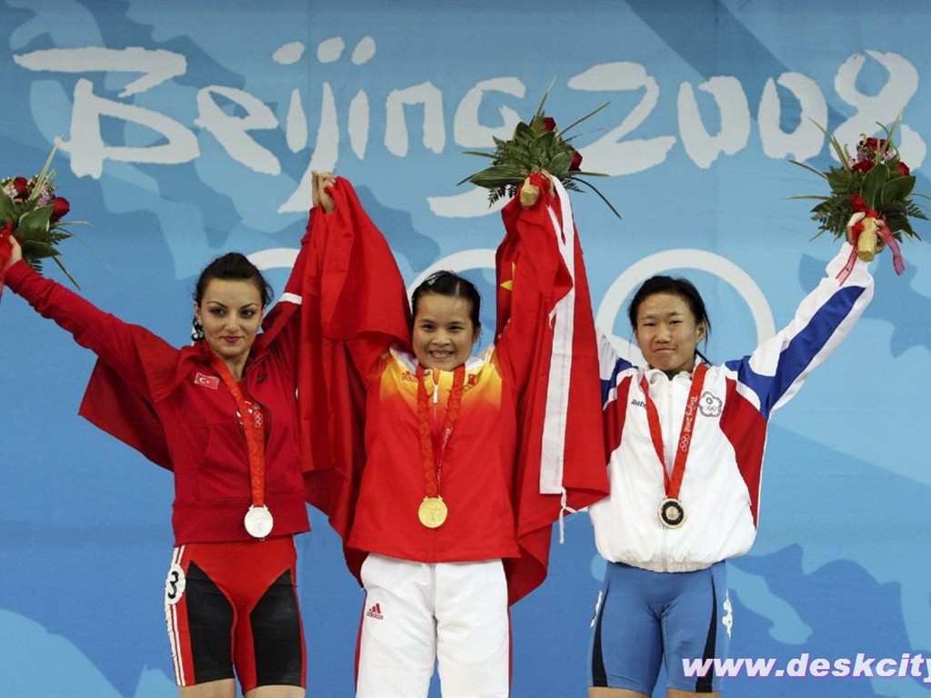 Пекинская Олимпиада Тяжелая атлетика обои #11 - 1024x768