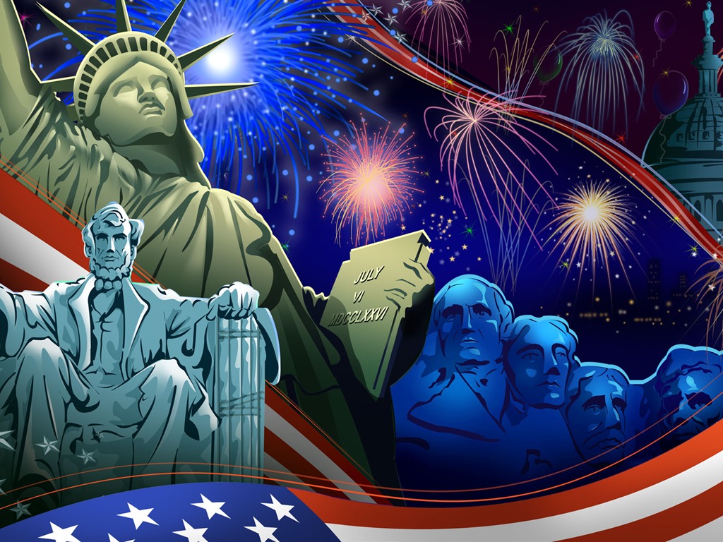 U. S. Independence Day Thema Tapete #19 - 1024x768