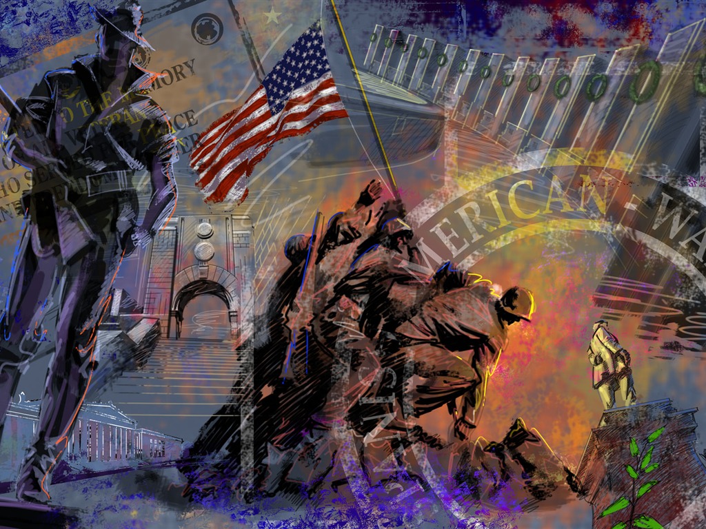 미 독립 기념일 테마 벽지 #32 - 1024x768