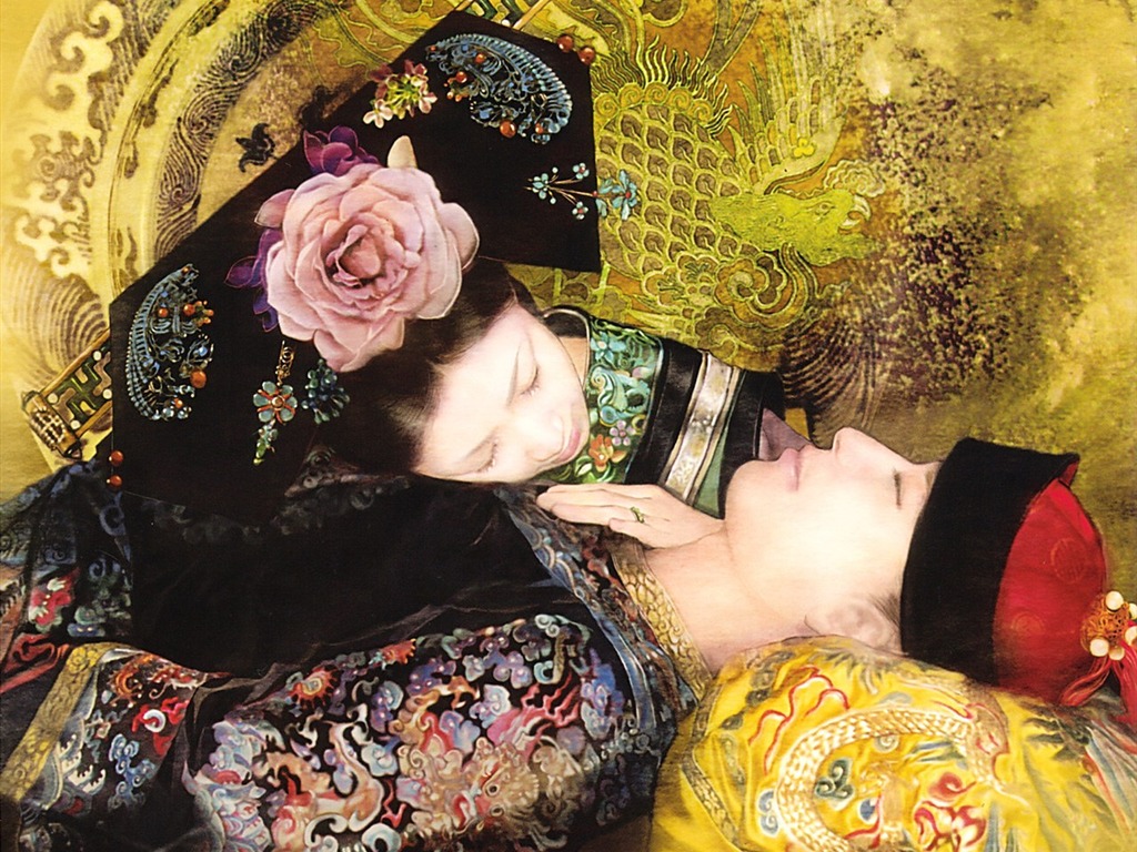 Fond d'écran Peinture Qing dynastie des femmes #7 - 1024x768