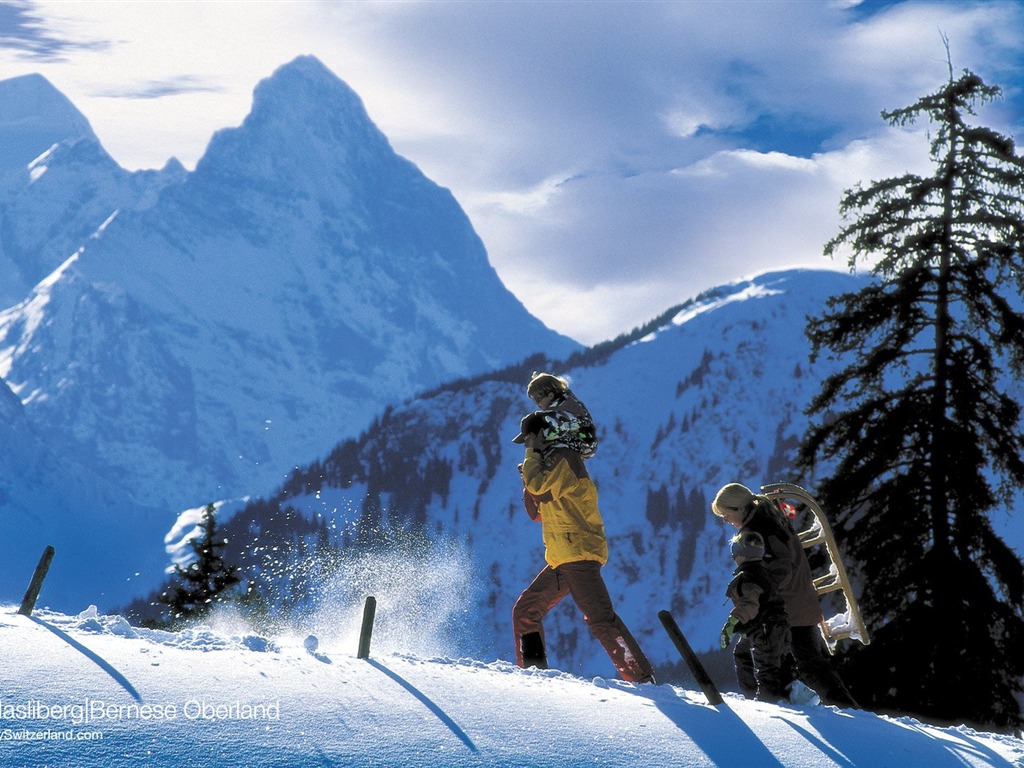 瑞士冬季旅游景点壁纸8 - 1024x768