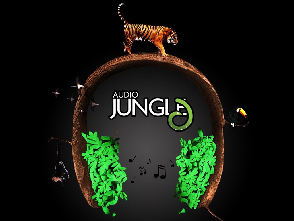 Аудио джунглей Обои Дизайн #18 - 1024x768