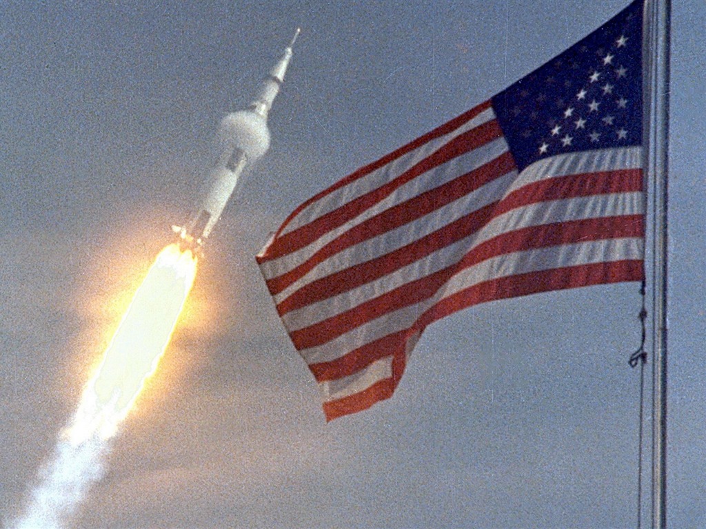 아폴로 11 호 드문 사진 월페이퍼 #23 - 1024x768