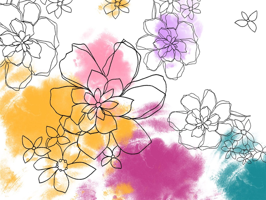 Floral wallpaper illustration design #5 - 1024x768