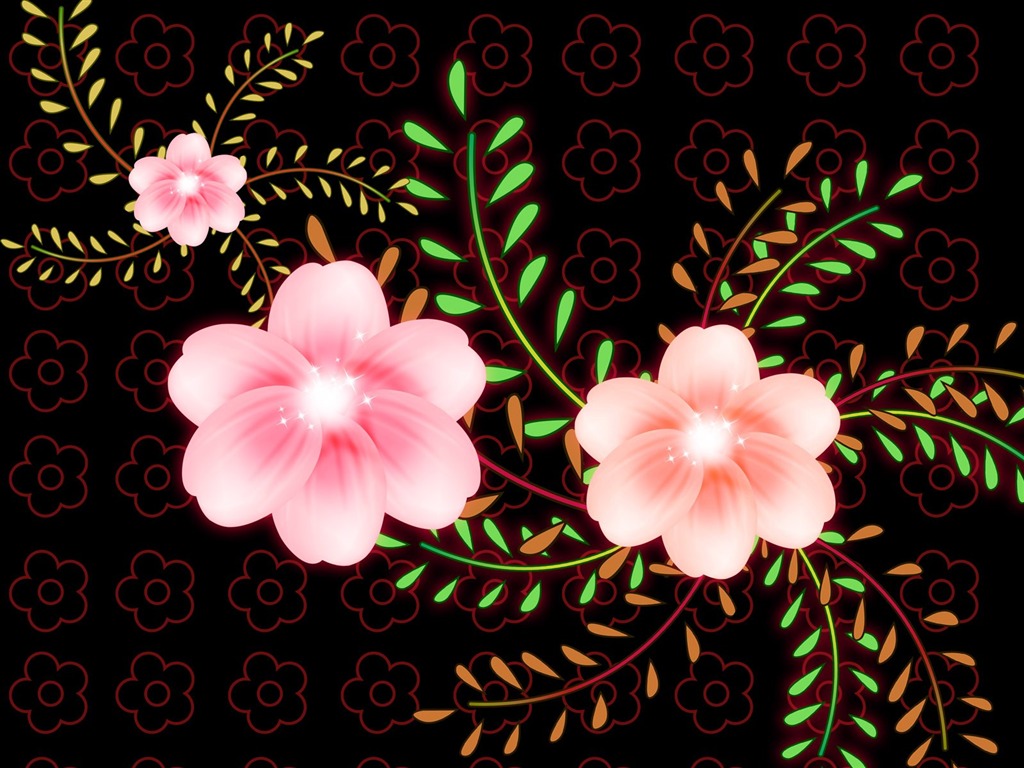 花卉图案插画设计壁纸14 - 1024x768
