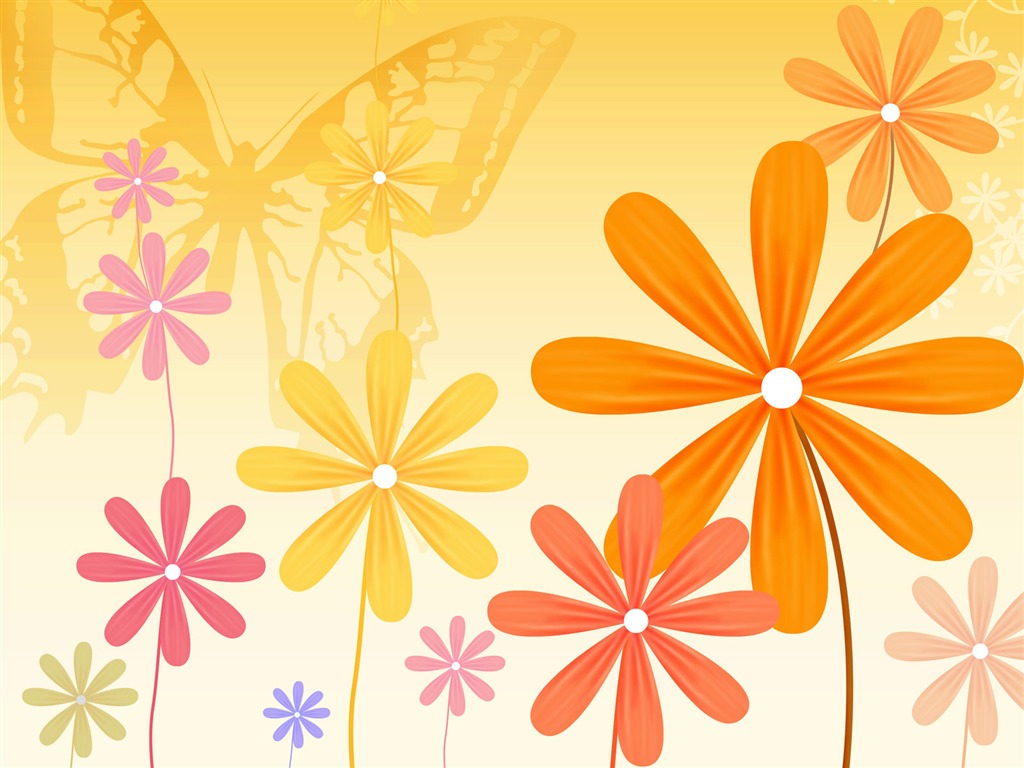 papel tapiz floral diseño ilustración #17 - 1024x768