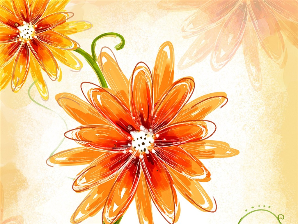 Floral wallpaper illustration design #24 - 1024x768