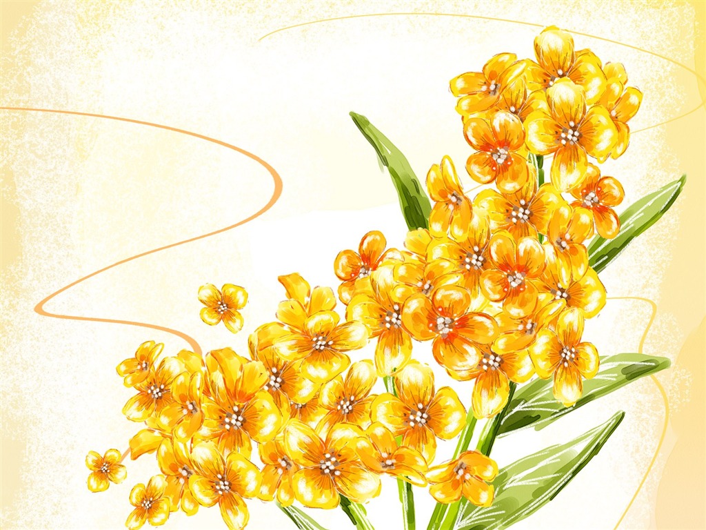 花卉圖案插畫設計壁紙 #28 - 1024x768