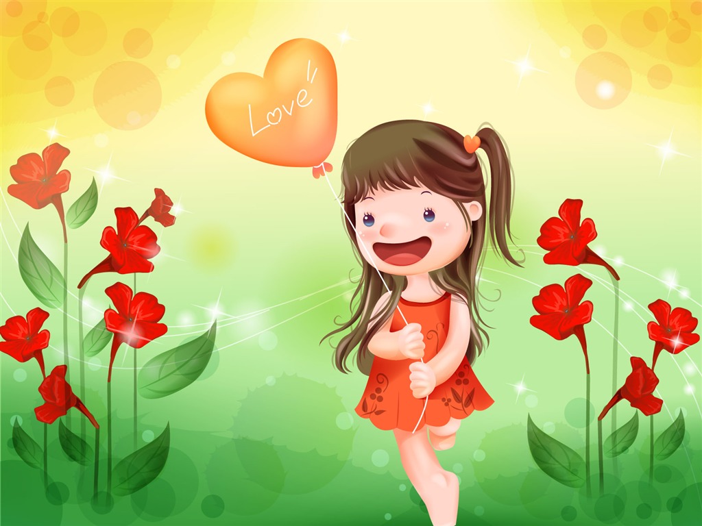 Vector happy childhood Wallpaper (1) #3 - 1024x768