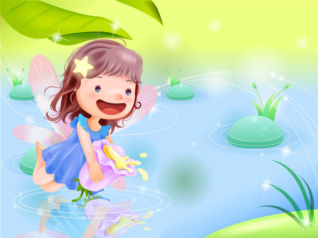 Vector happy childhood Wallpaper (1) #13 - 1024x768