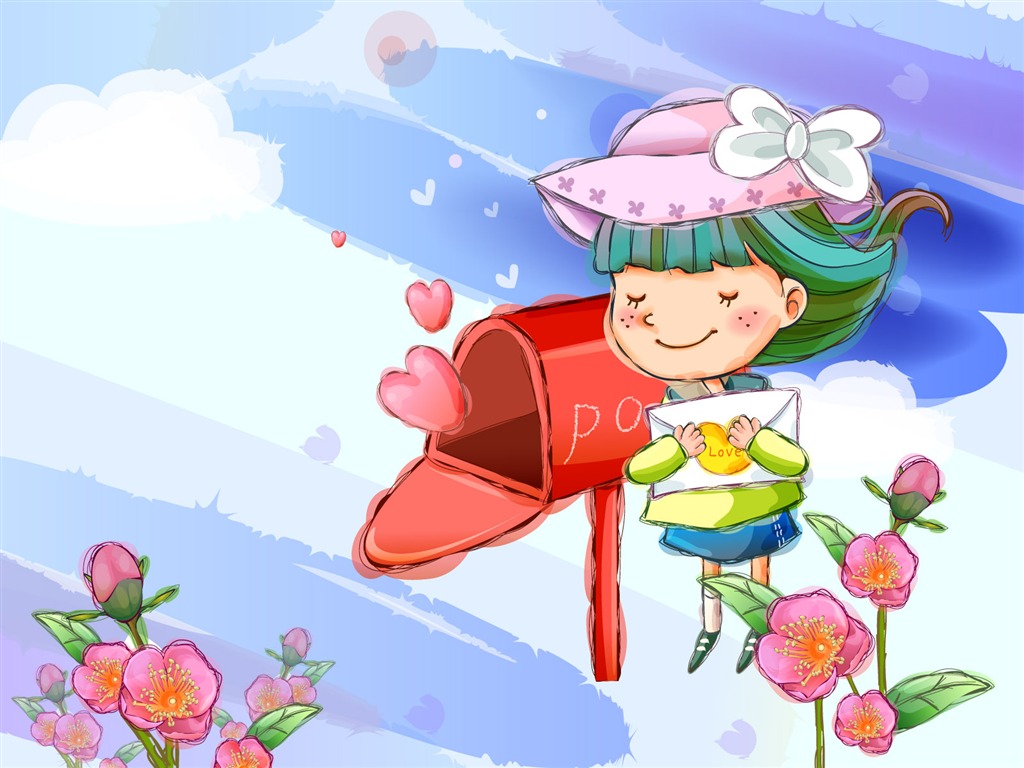 Vector children's Happy Wallpaper (2) #14 - 1024x768