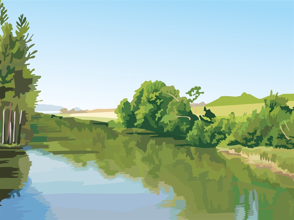 Fonds d'écran paysages Vector (1) #13 - 1024x768