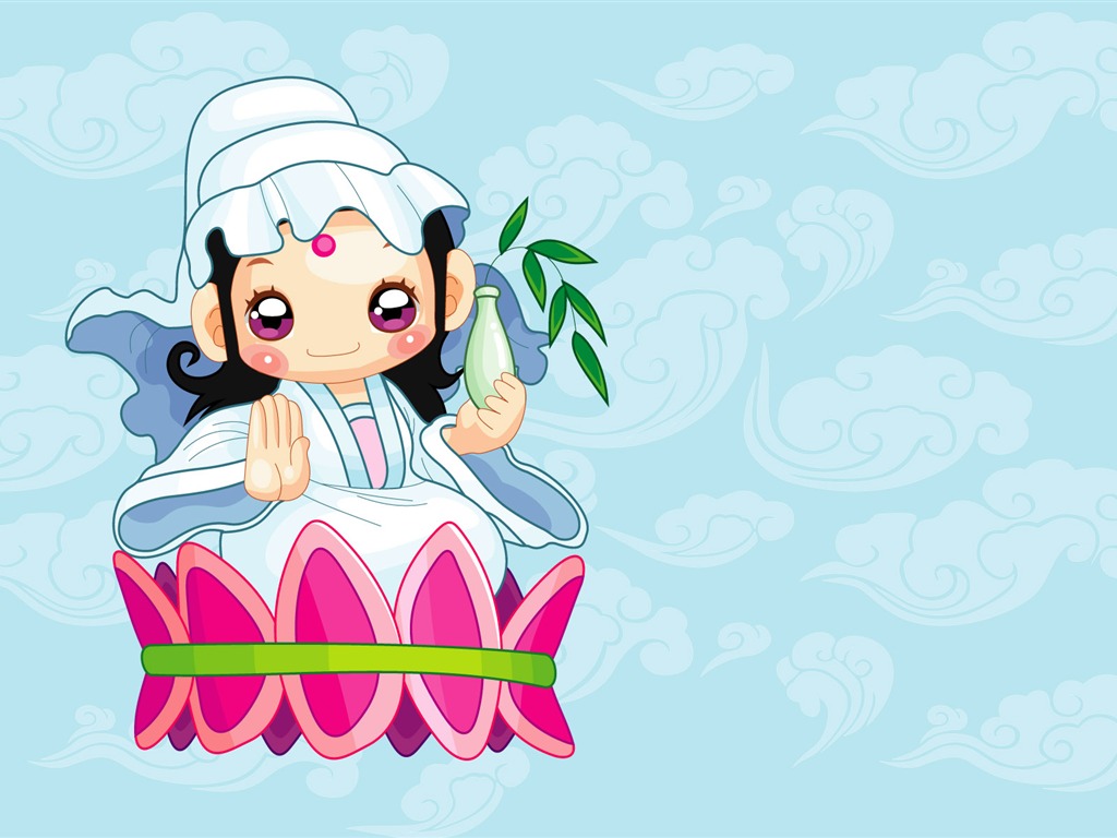 Vector Cartoon Child Wallpaper (2) #6 - 1024x768