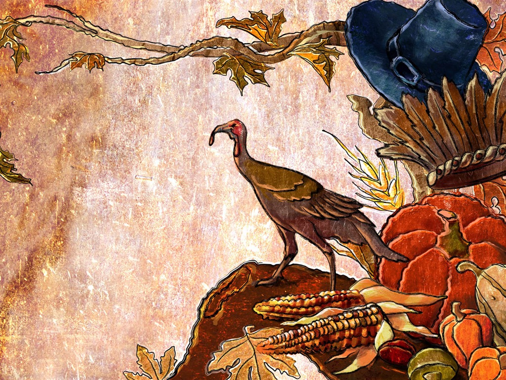 Thanksgiving theme wallpaper (2) #20 - 1024x768