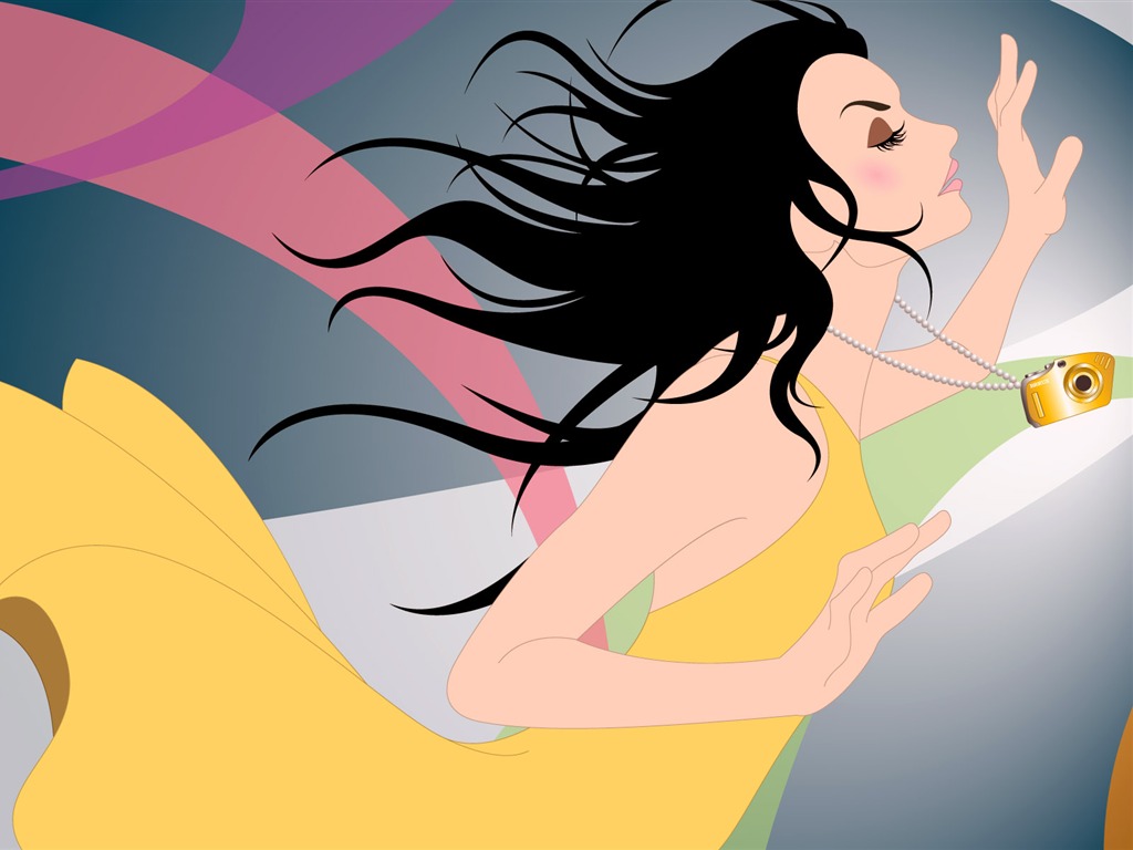 Vector urban women wallpaper (2) #3 - 1024x768