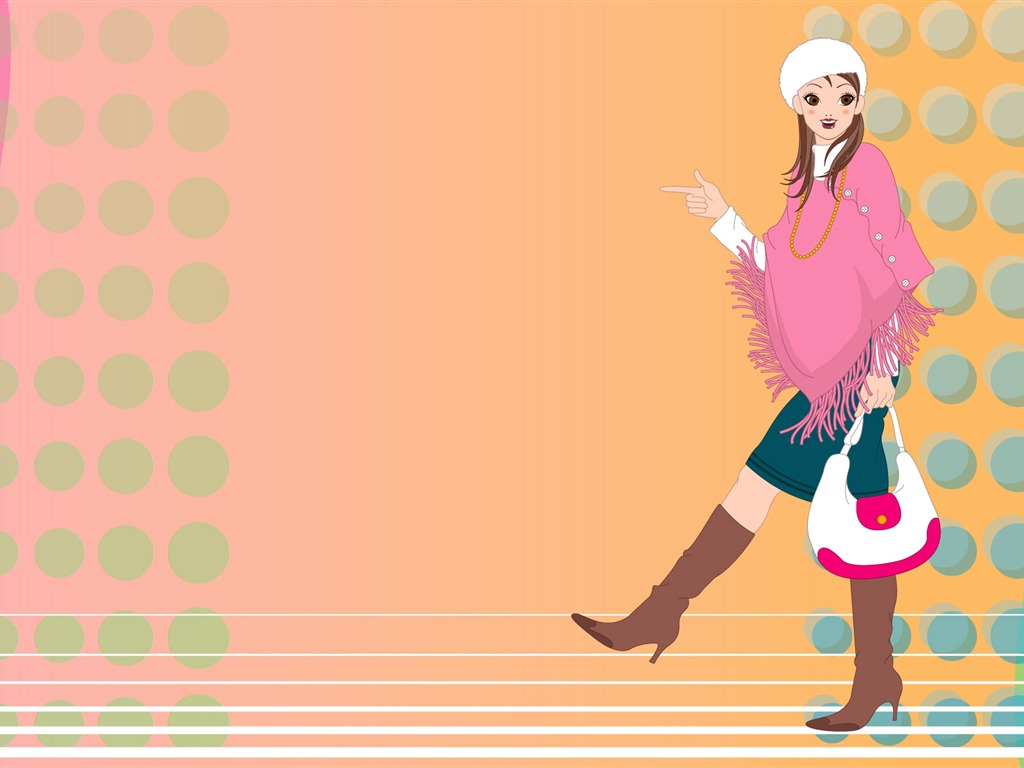 Vector urban women wallpaper (2) #13 - 1024x768