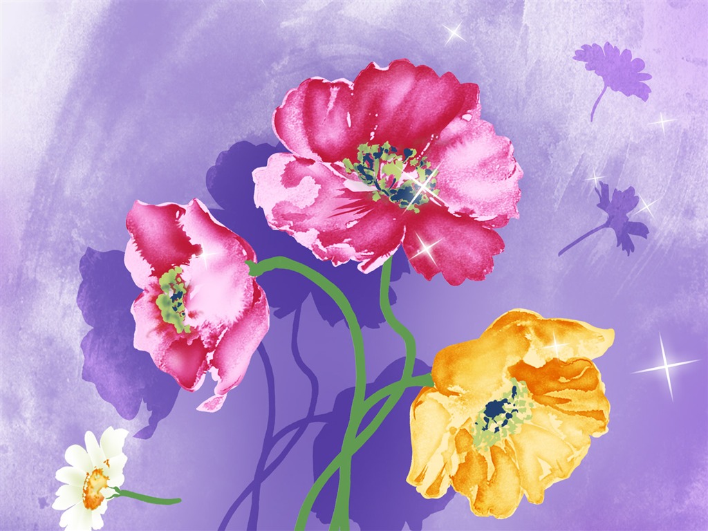 合成花卉 壁紙(一) #3 - 1024x768