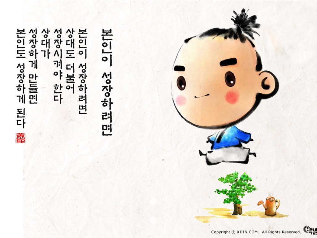 South Korea ink wash cartoon wallpaper #14 - 1024x768