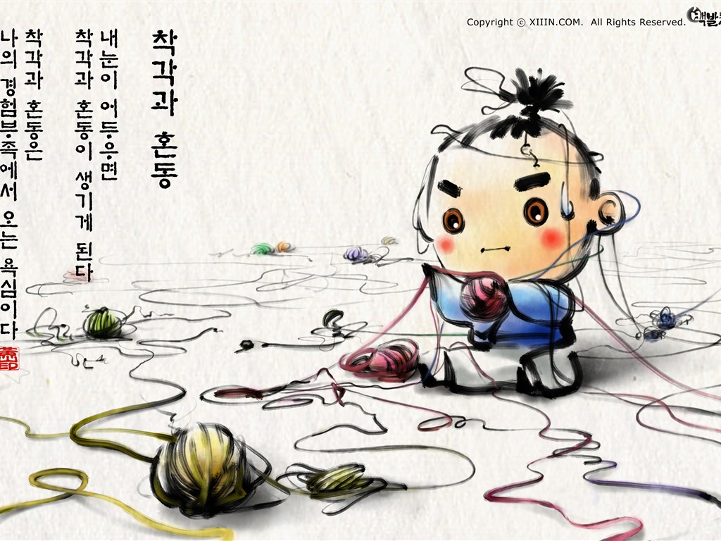 韩国水墨风格 卡通壁纸49 - 1024x768