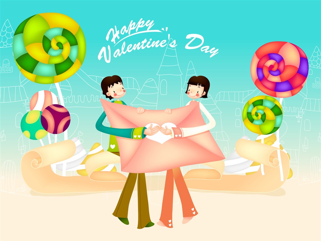Vector Valentine's Day #10 - 1024x768