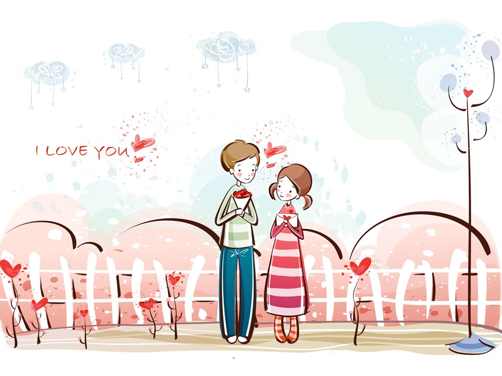 Cartoon Valentine's Day wallpapers (1) #14 - 1024x768