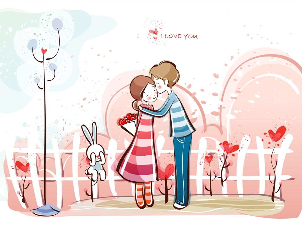Cartoon Valentine's Day wallpapers (1) #19 - 1024x768