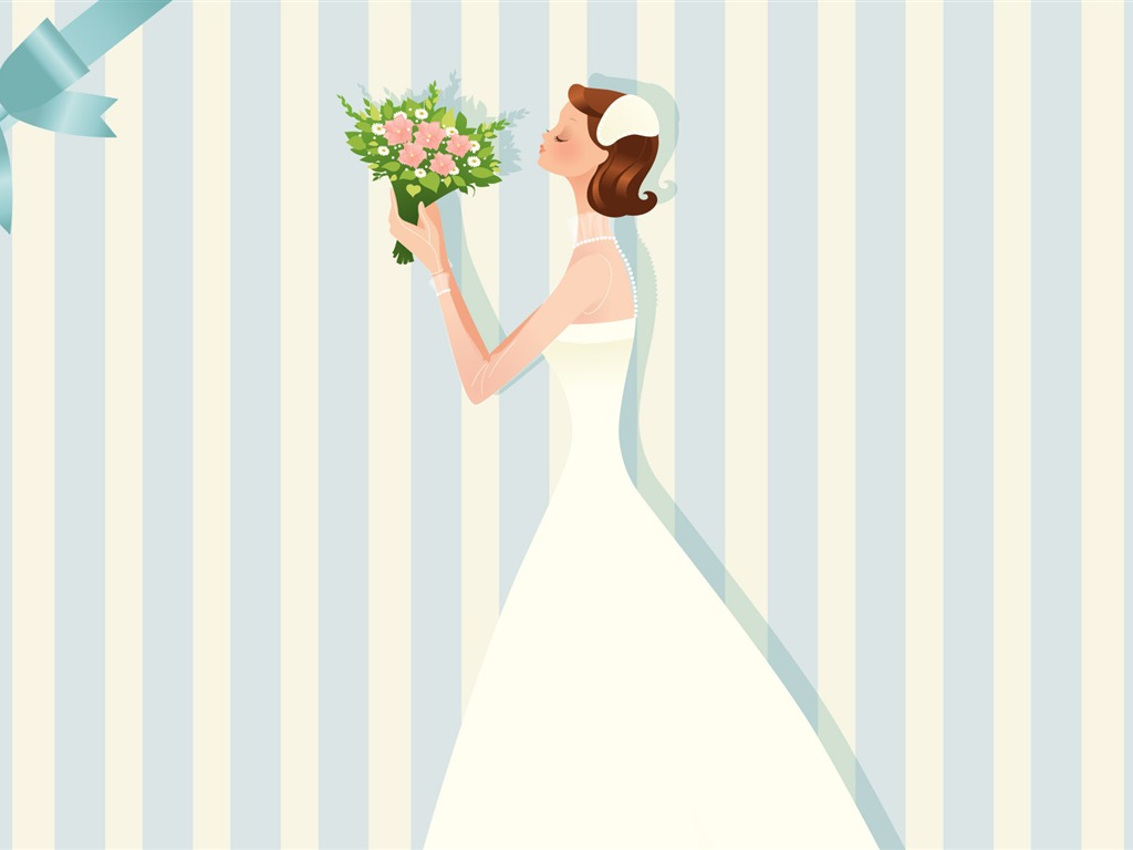 ベクトルの壁紙の結婚式の花嫁 (1) #9 - 1024x768